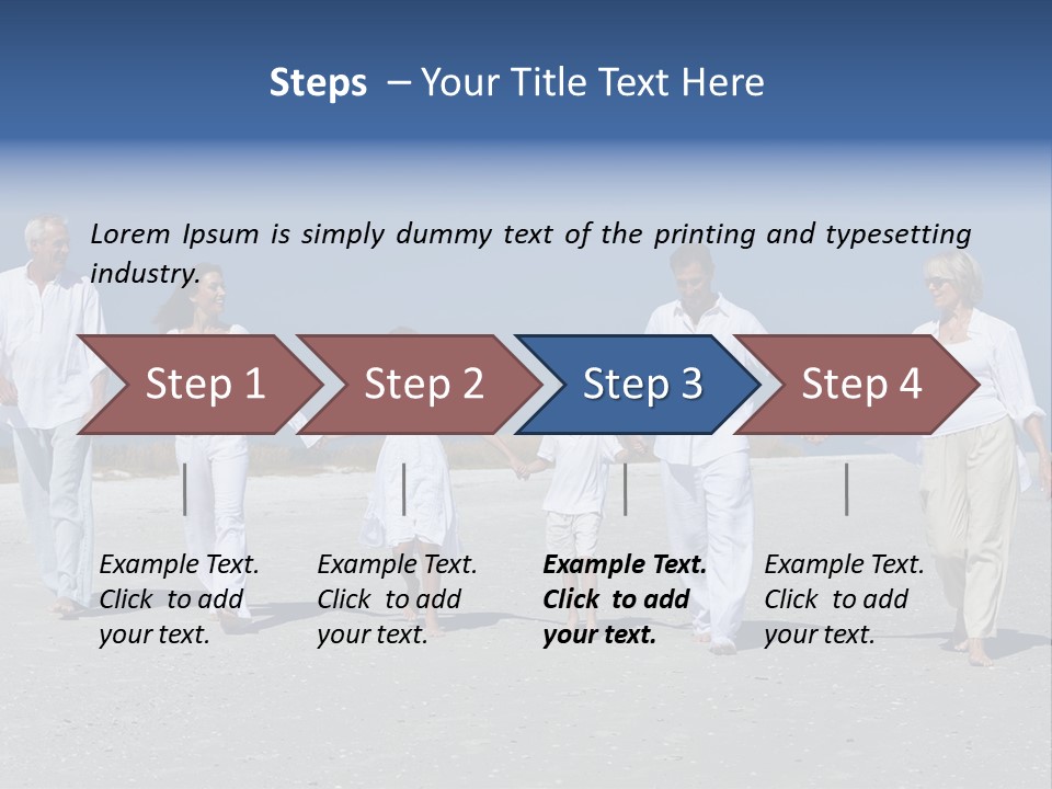 A Family Walking On The Beach Holding Hands PowerPoint Template