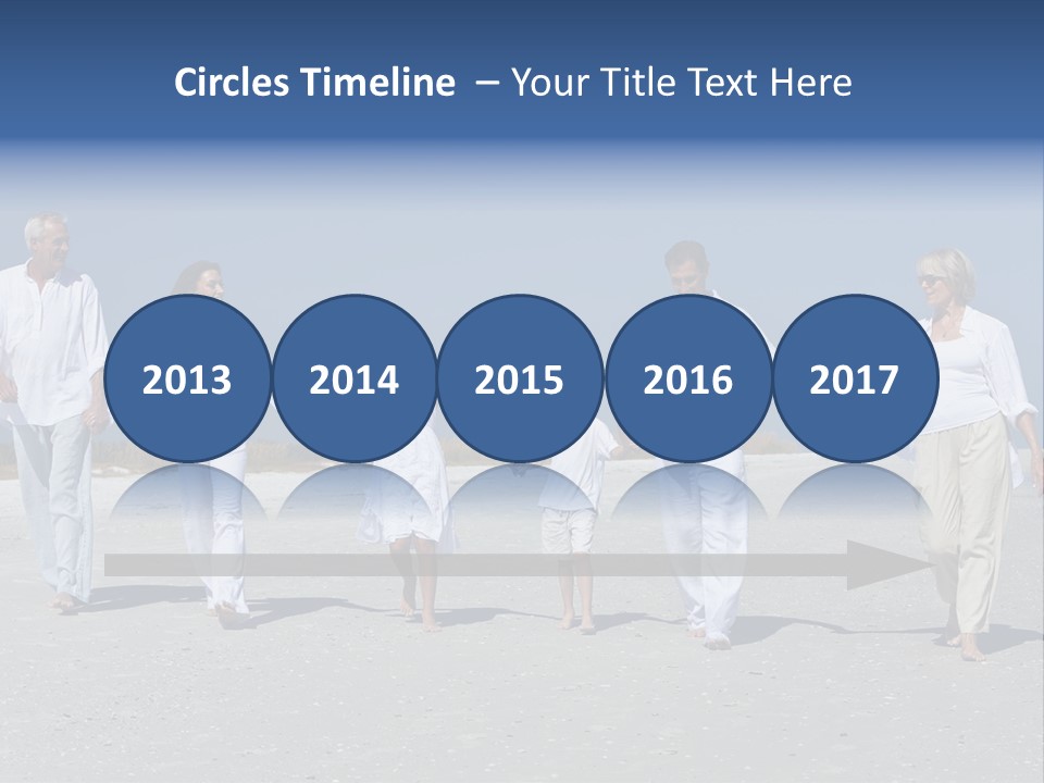 A Family Walking On The Beach Holding Hands PowerPoint Template