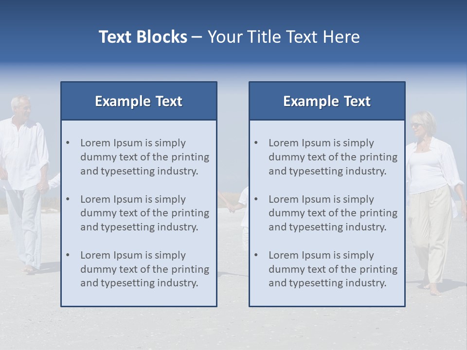 A Family Walking On The Beach Holding Hands PowerPoint Template