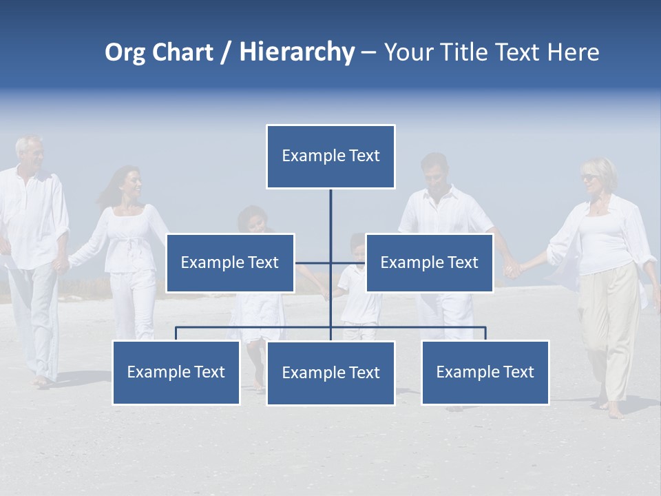 A Family Walking On The Beach Holding Hands PowerPoint Template