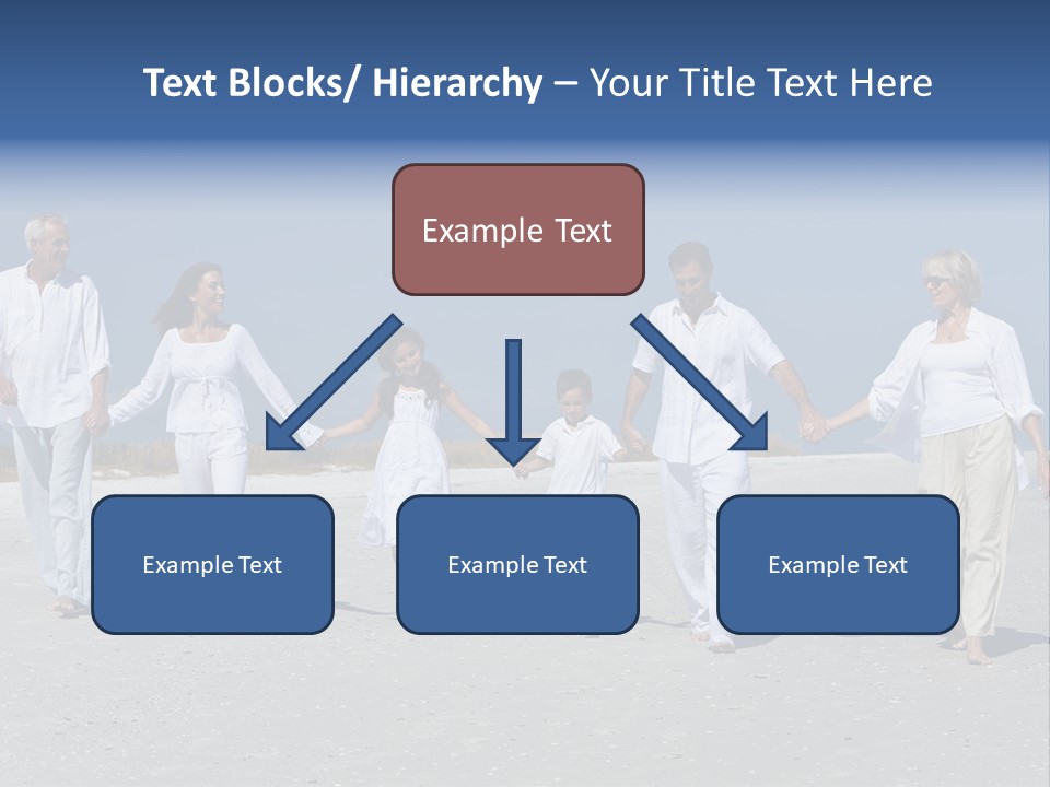 A Family Walking On The Beach Holding Hands PowerPoint Template