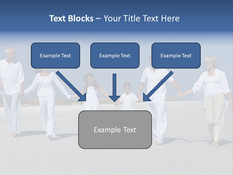 A Family Walking On The Beach Holding Hands PowerPoint Template