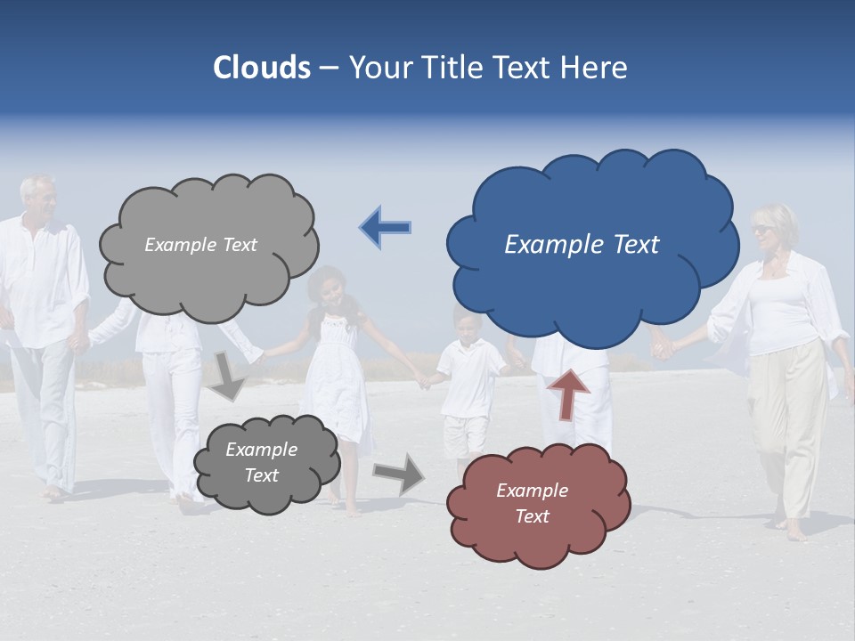 A Family Walking On The Beach Holding Hands PowerPoint Template