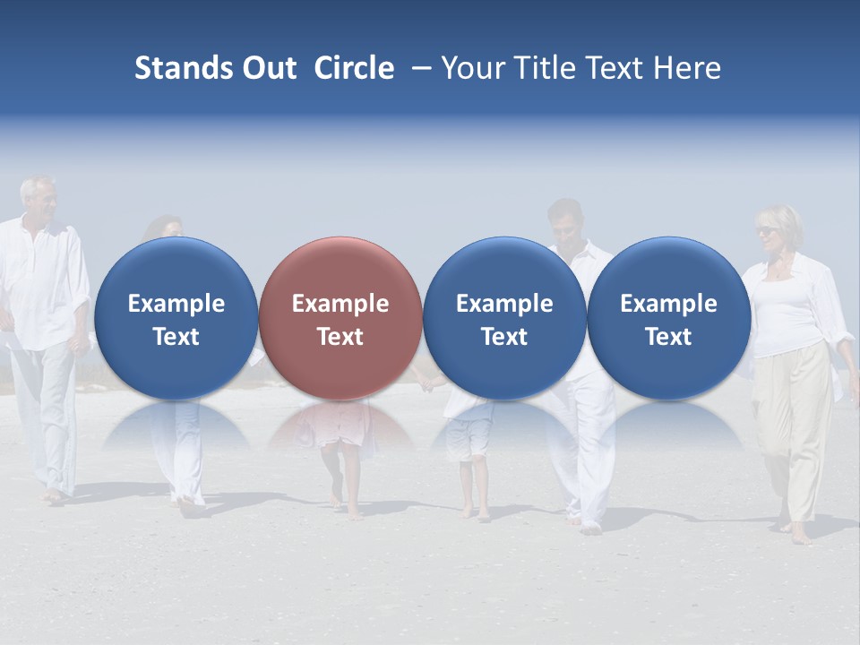 A Family Walking On The Beach Holding Hands PowerPoint Template