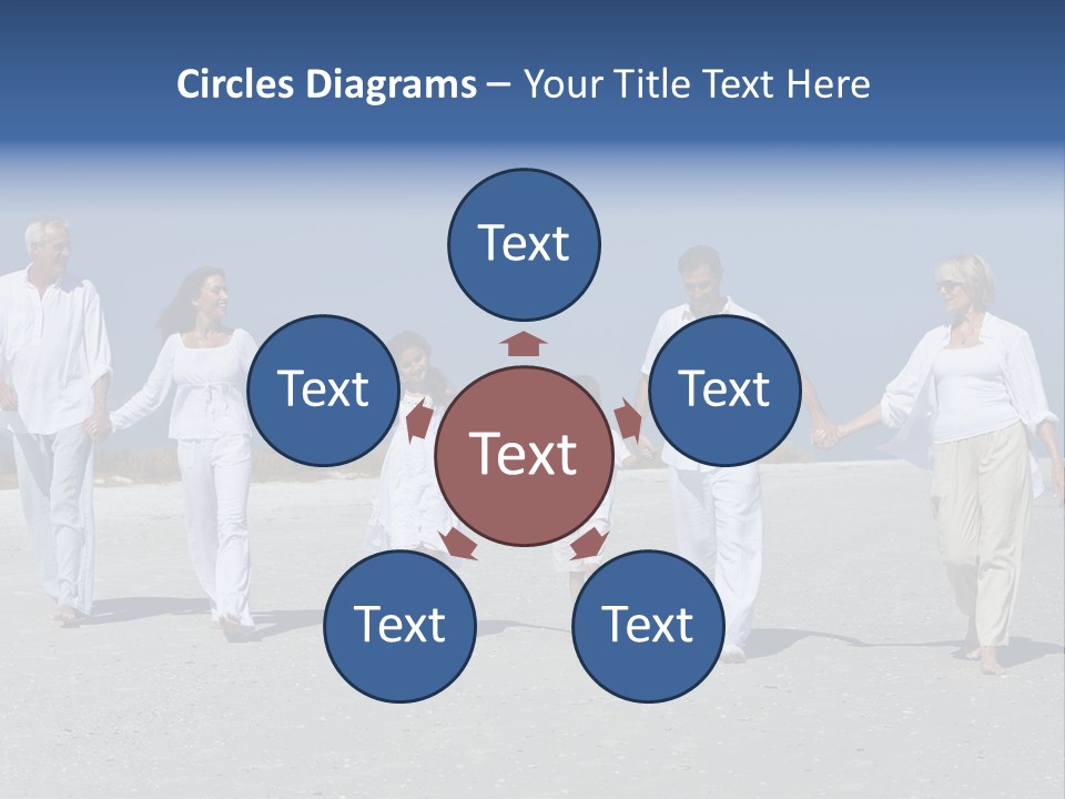 A Family Walking On The Beach Holding Hands PowerPoint Template