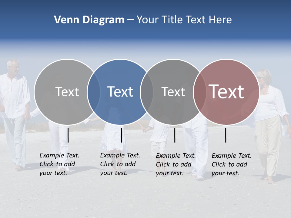 A Family Walking On The Beach Holding Hands PowerPoint Template