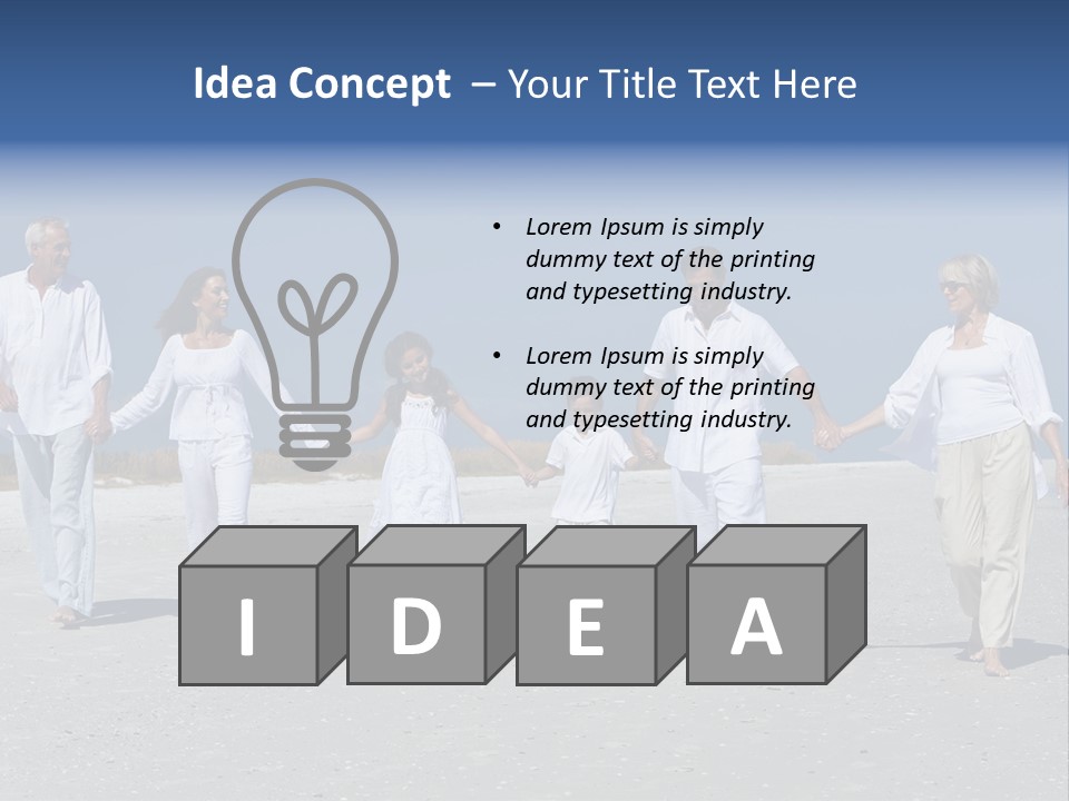 A Family Walking On The Beach Holding Hands PowerPoint Template