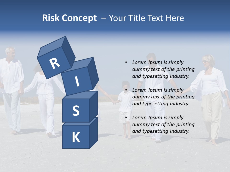 A Family Walking On The Beach Holding Hands PowerPoint Template