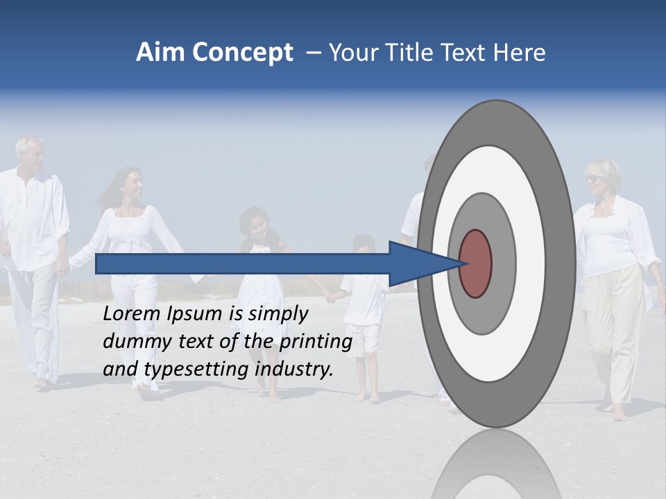 A Family Walking On The Beach Holding Hands PowerPoint Template