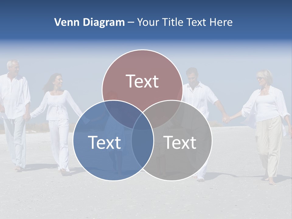 A Family Walking On The Beach Holding Hands PowerPoint Template