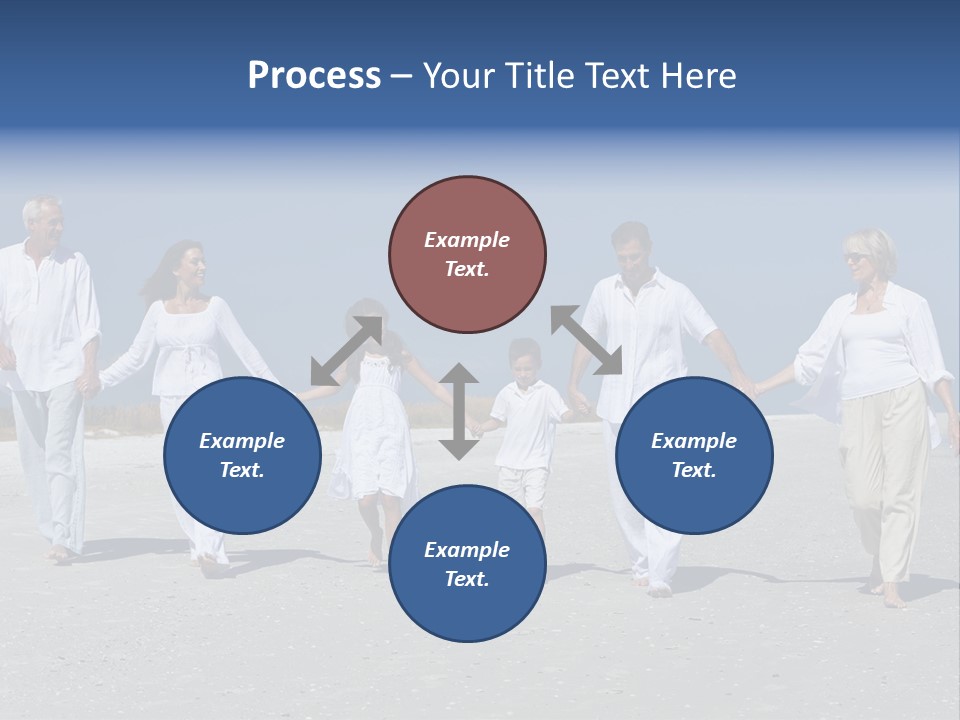 A Family Walking On The Beach Holding Hands PowerPoint Template