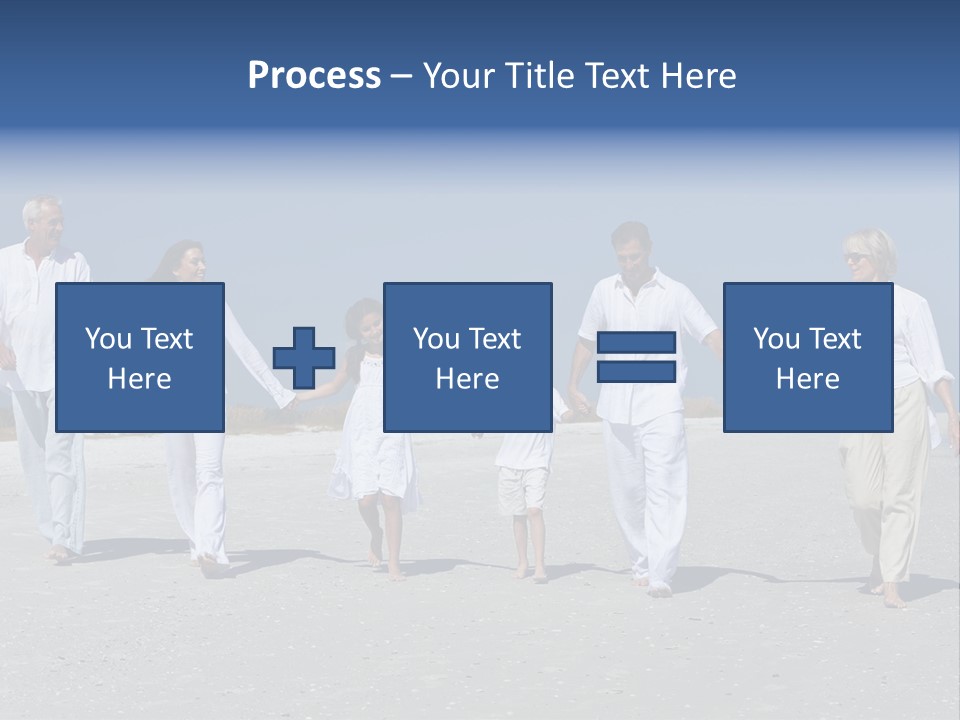 A Family Walking On The Beach Holding Hands PowerPoint Template