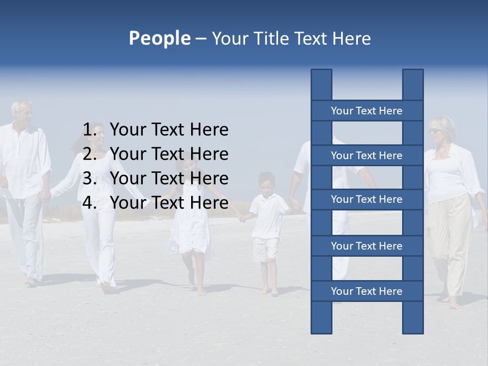 A Family Walking On The Beach Holding Hands PowerPoint Template