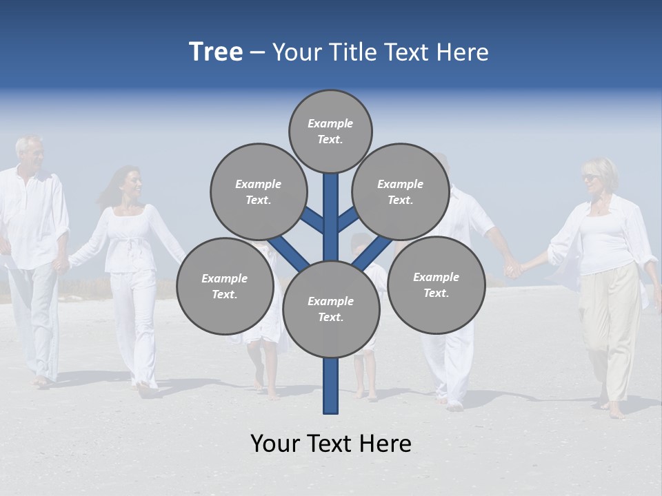 A Family Walking On The Beach Holding Hands PowerPoint Template