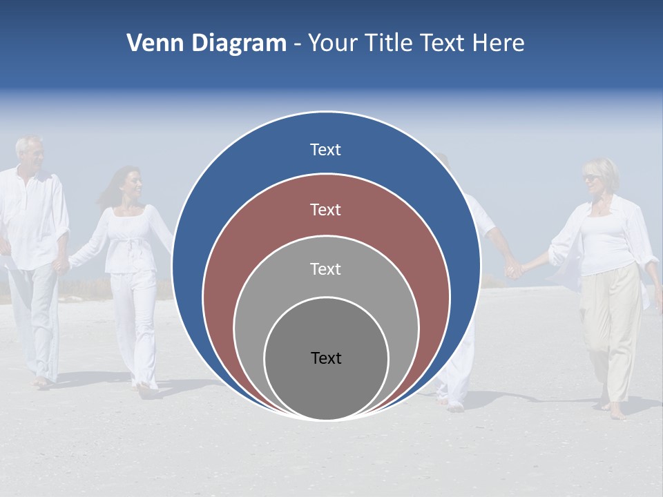 A Family Walking On The Beach Holding Hands PowerPoint Template