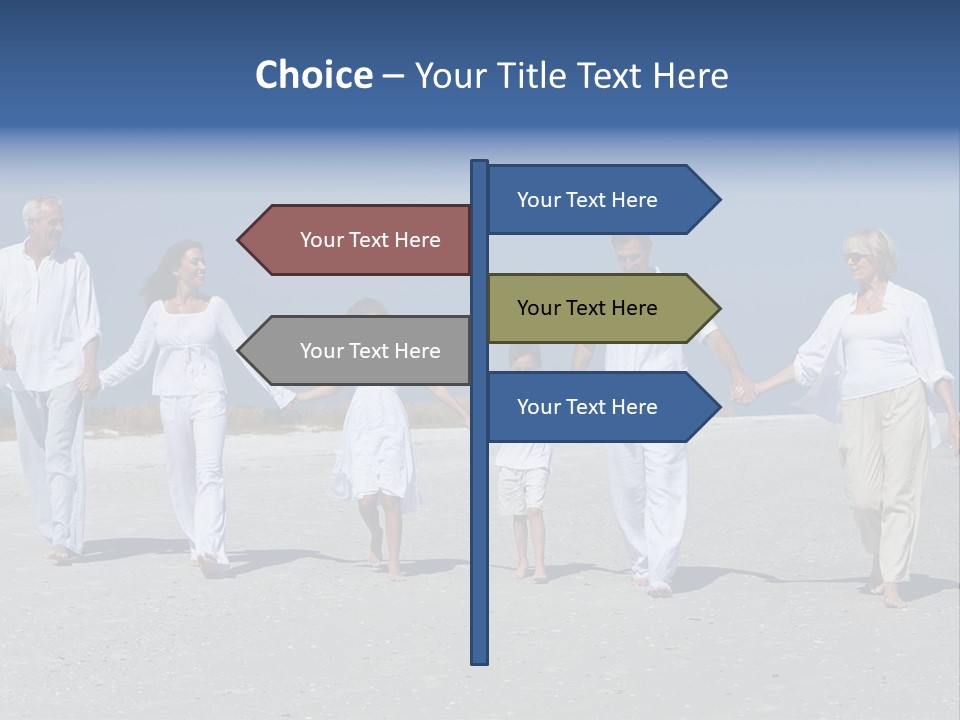A Family Walking On The Beach Holding Hands PowerPoint Template