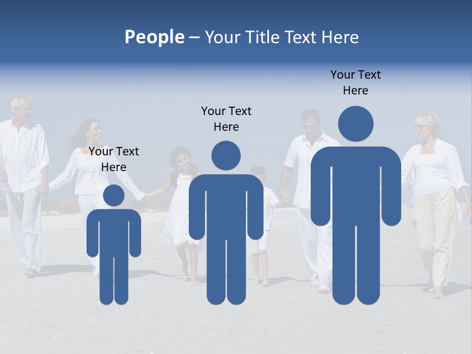 A Family Walking On The Beach Holding Hands PowerPoint Template