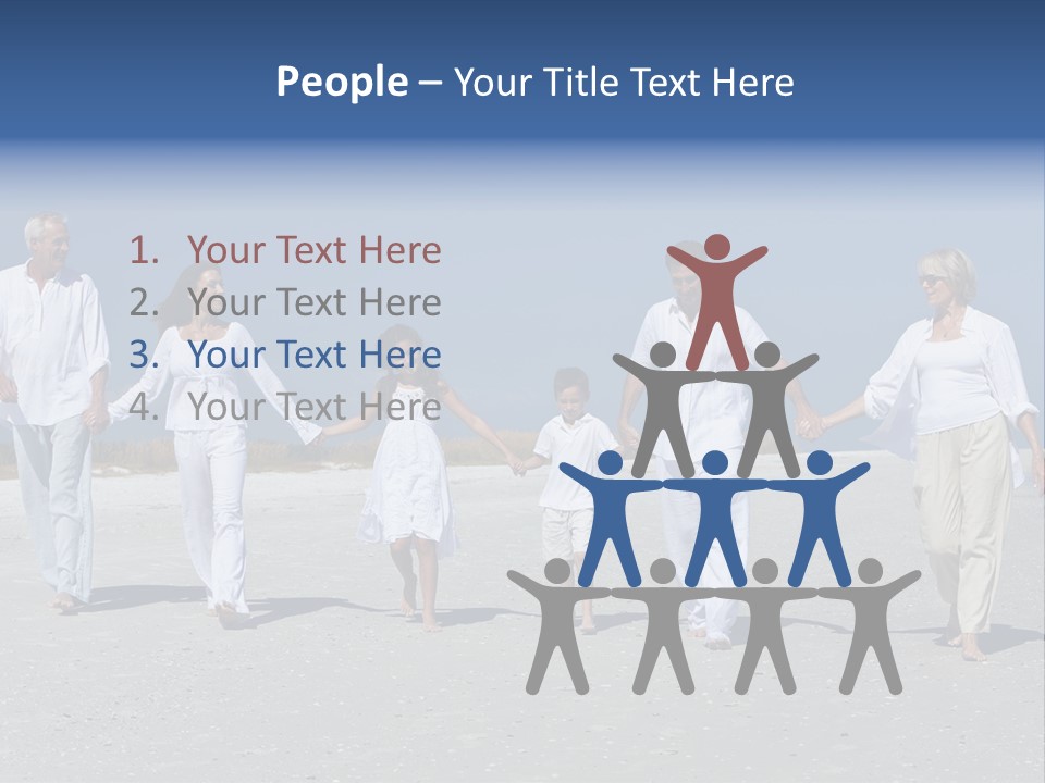 A Family Walking On The Beach Holding Hands PowerPoint Template