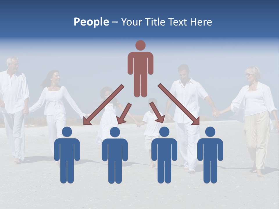 A Family Walking On The Beach Holding Hands PowerPoint Template