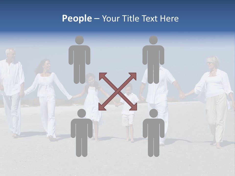 A Family Walking On The Beach Holding Hands PowerPoint Template