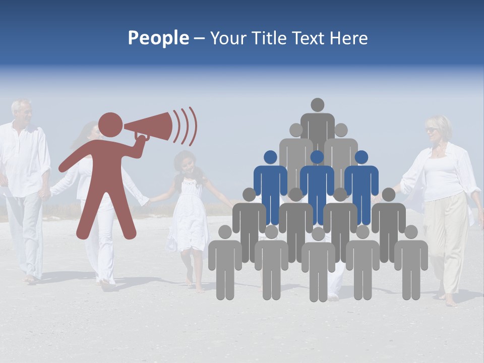 A Family Walking On The Beach Holding Hands PowerPoint Template