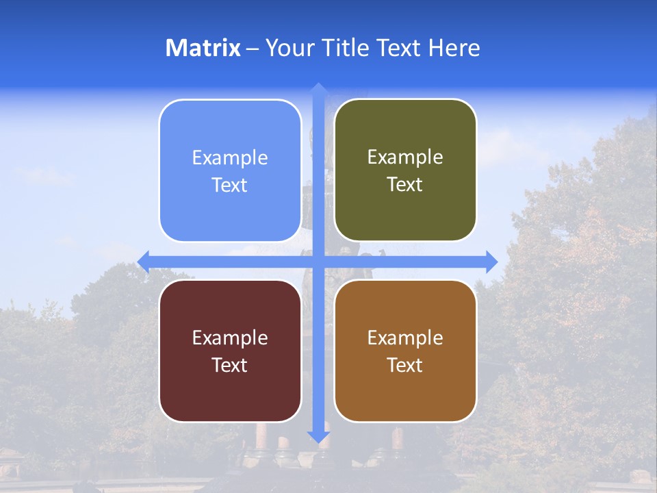 A Fountain With An Angel Statue On Top Of It PowerPoint Template