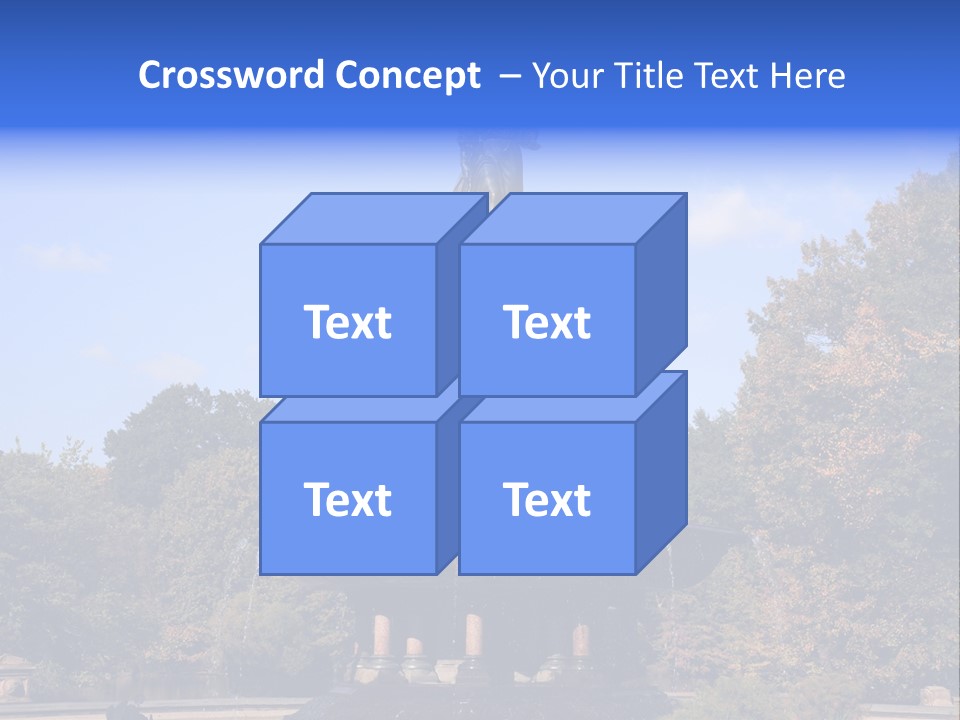 A Fountain With An Angel Statue On Top Of It PowerPoint Template