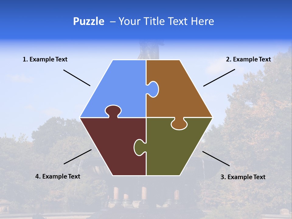 A Fountain With An Angel Statue On Top Of It PowerPoint Template