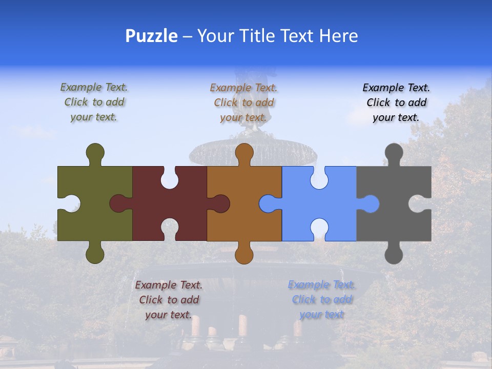 A Fountain With An Angel Statue On Top Of It PowerPoint Template