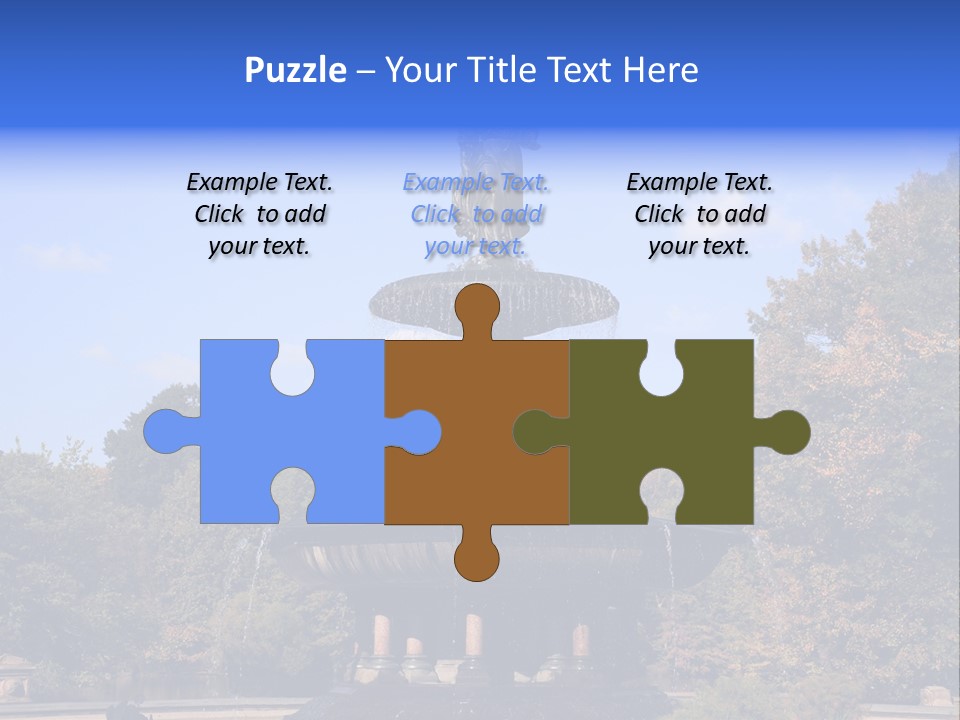 A Fountain With An Angel Statue On Top Of It PowerPoint Template