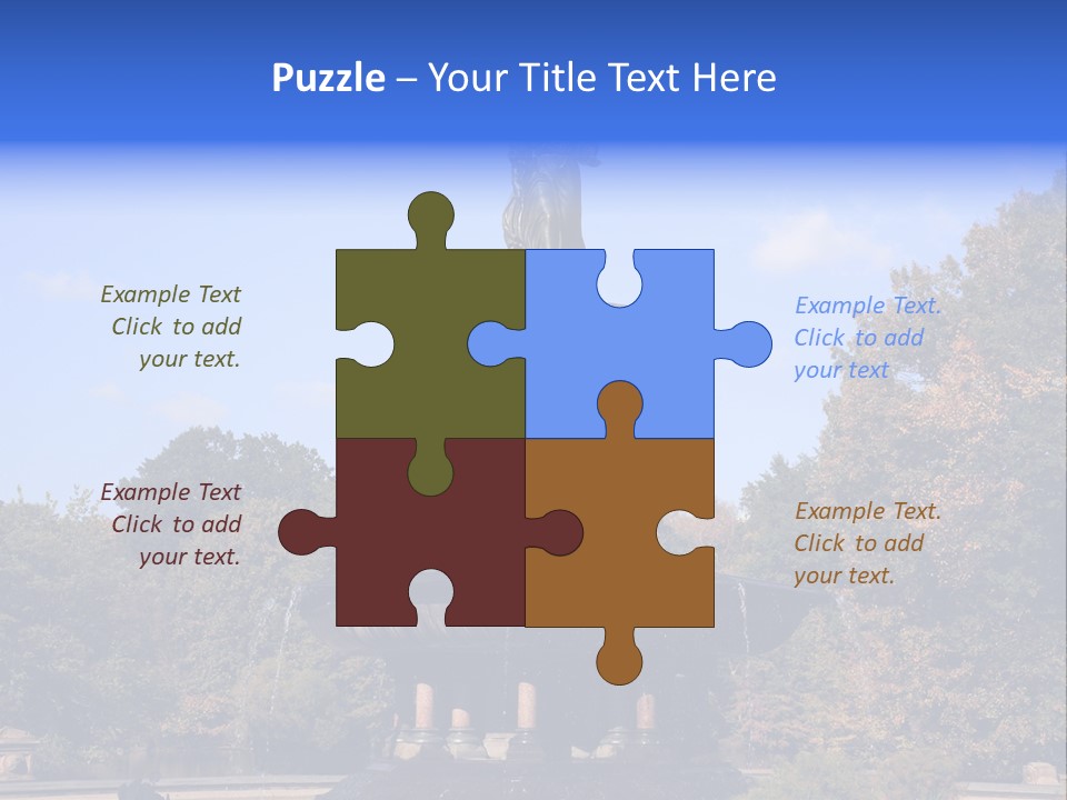 A Fountain With An Angel Statue On Top Of It PowerPoint Template