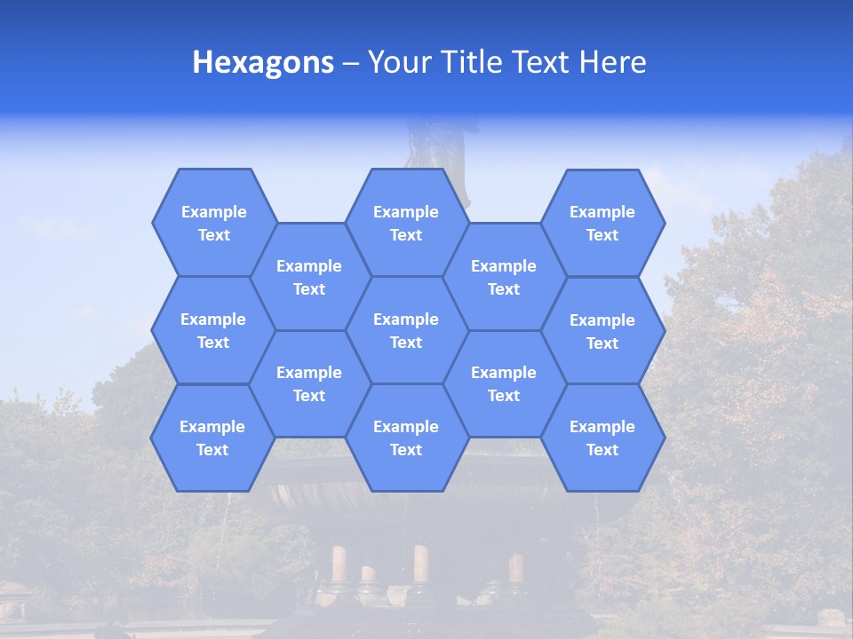 A Fountain With An Angel Statue On Top Of It PowerPoint Template