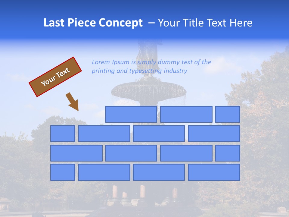 A Fountain With An Angel Statue On Top Of It PowerPoint Template