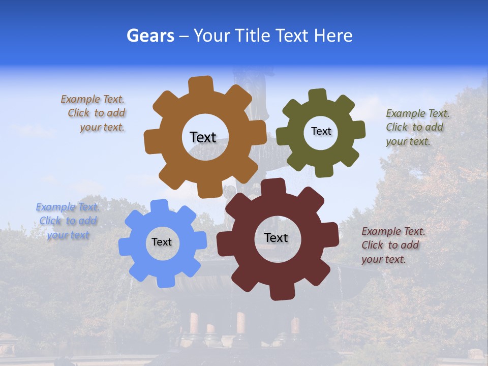 A Fountain With An Angel Statue On Top Of It PowerPoint Template