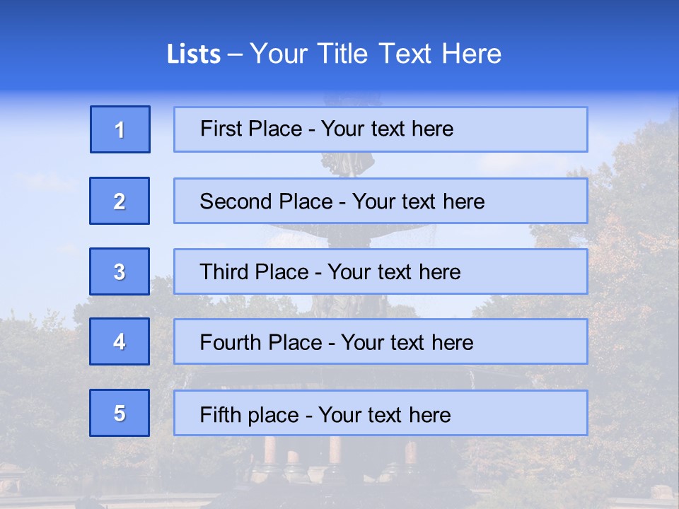 A Fountain With An Angel Statue On Top Of It PowerPoint Template