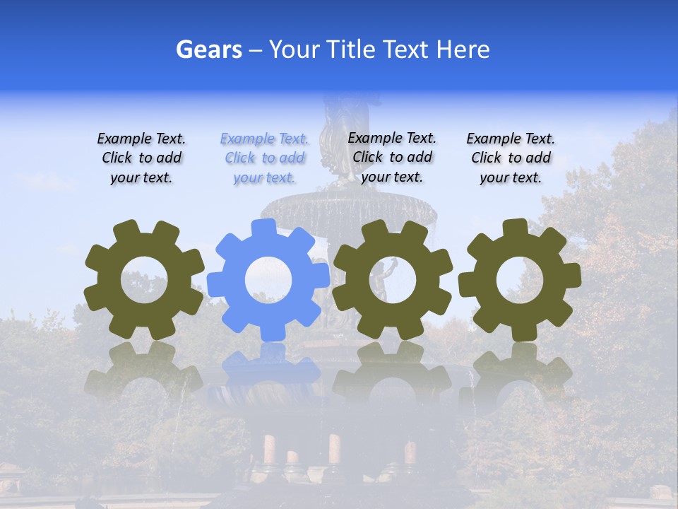 A Fountain With An Angel Statue On Top Of It PowerPoint Template