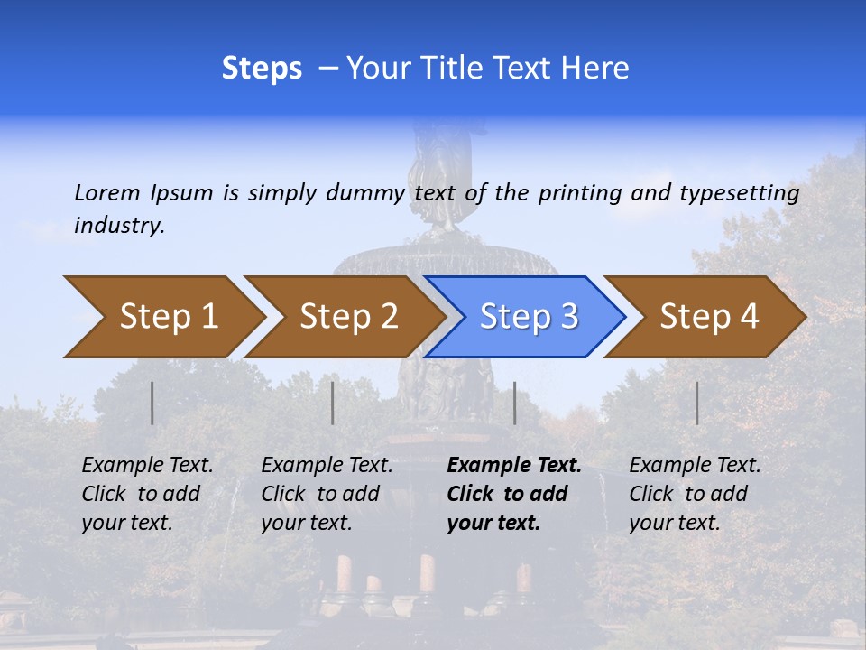 A Fountain With An Angel Statue On Top Of It PowerPoint Template