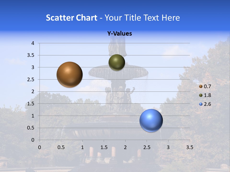 A Fountain With An Angel Statue On Top Of It PowerPoint Template