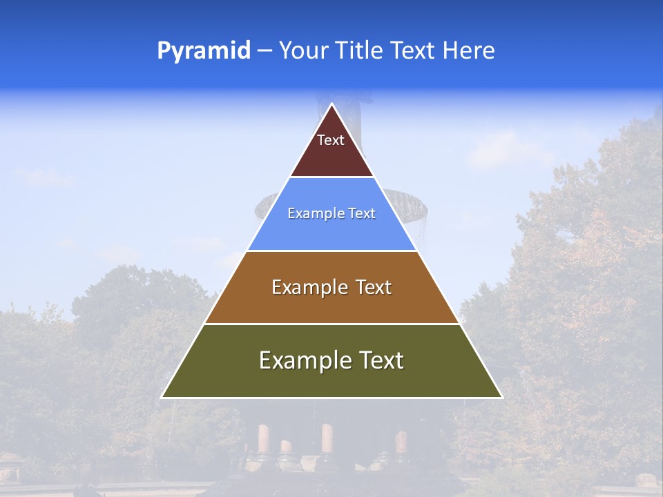 A Fountain With An Angel Statue On Top Of It PowerPoint Template