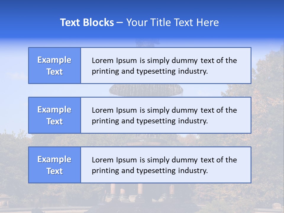 A Fountain With An Angel Statue On Top Of It PowerPoint Template