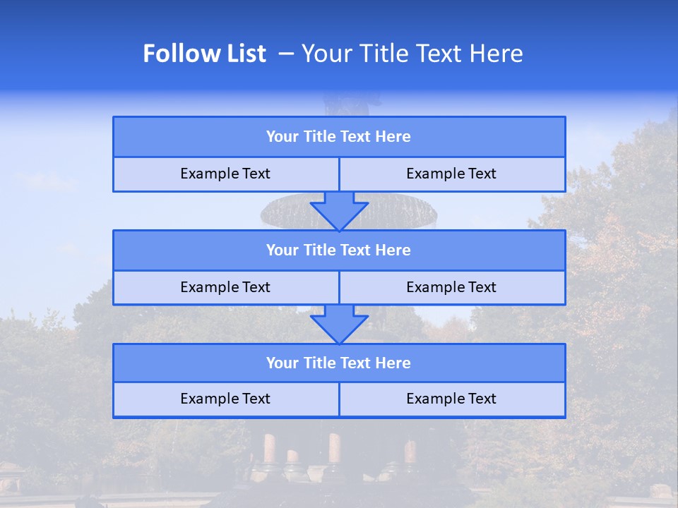 A Fountain With An Angel Statue On Top Of It PowerPoint Template