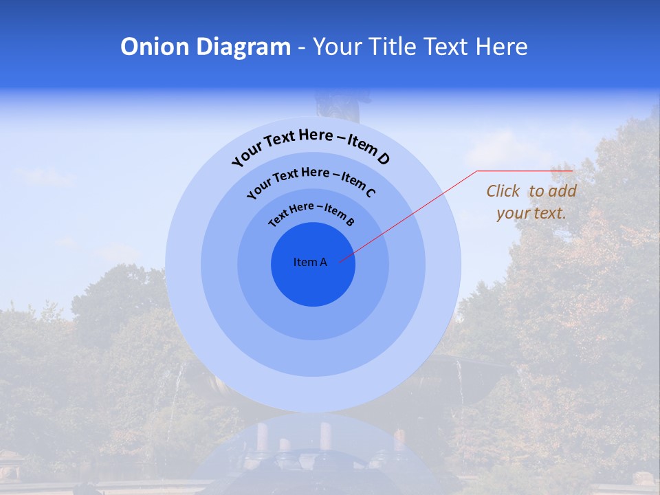 A Fountain With An Angel Statue On Top Of It PowerPoint Template