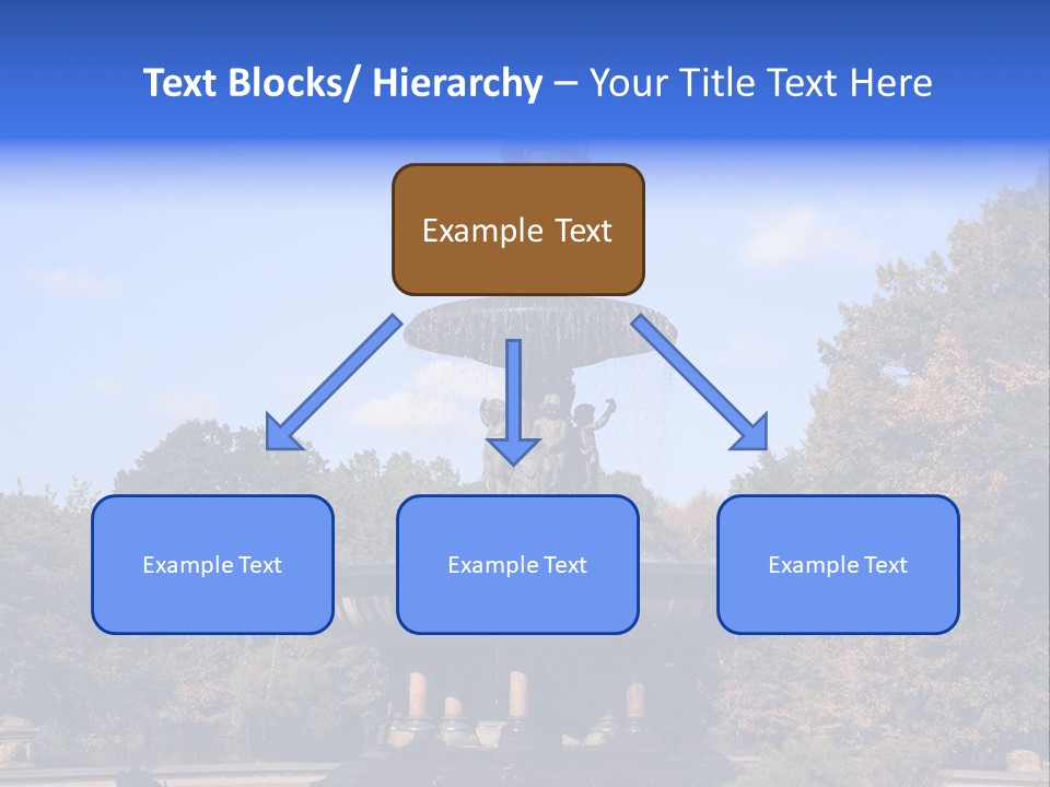 A Fountain With An Angel Statue On Top Of It PowerPoint Template
