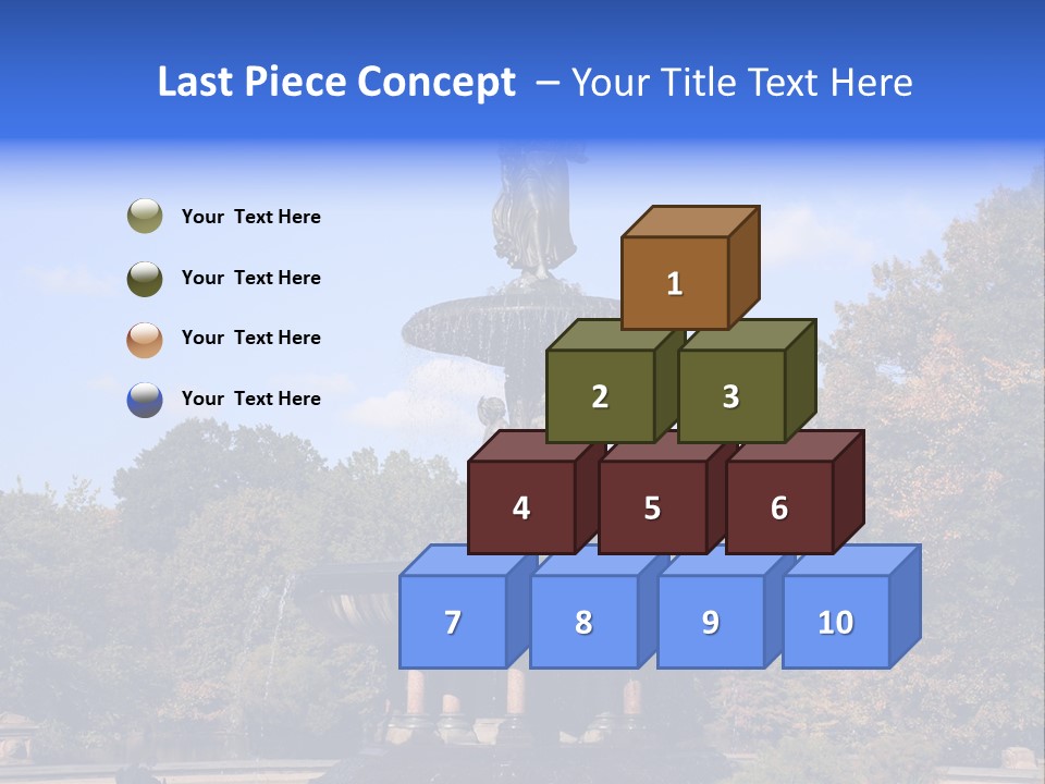 A Fountain With An Angel Statue On Top Of It PowerPoint Template