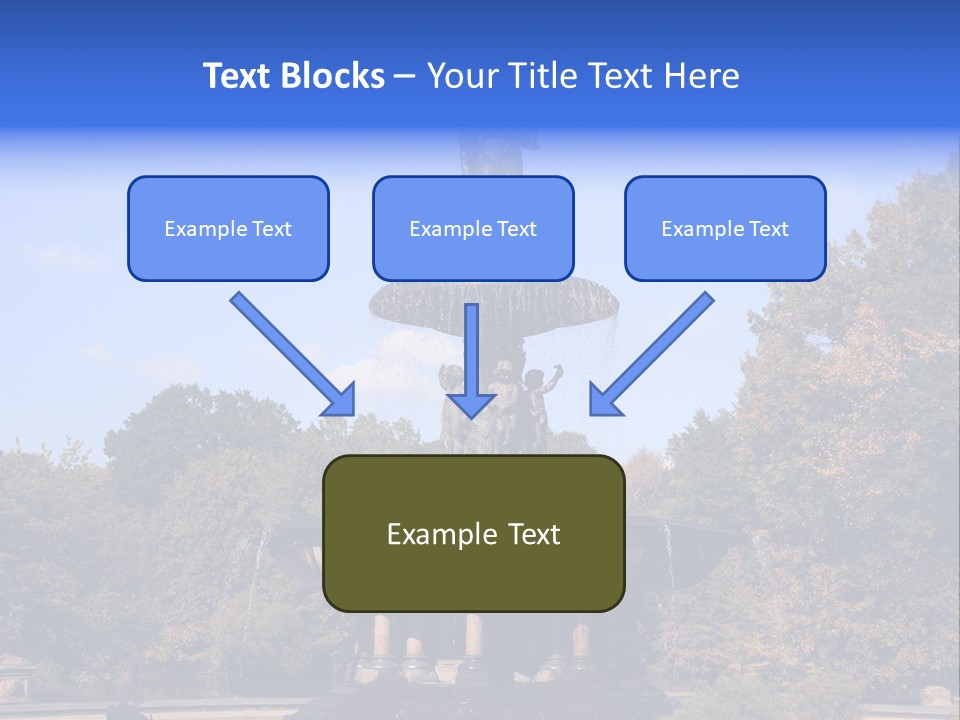 A Fountain With An Angel Statue On Top Of It PowerPoint Template