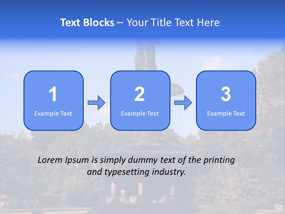 A Fountain With An Angel Statue On Top Of It PowerPoint Template