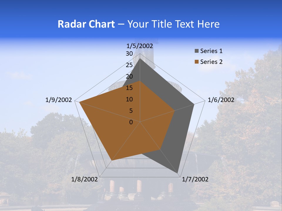 A Fountain With An Angel Statue On Top Of It PowerPoint Template