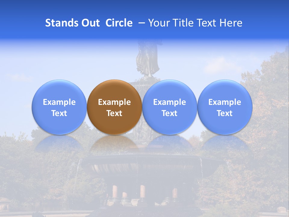 A Fountain With An Angel Statue On Top Of It PowerPoint Template