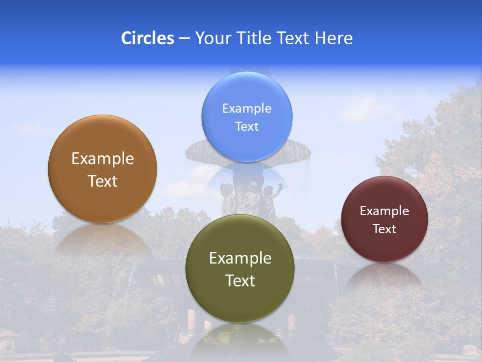 A Fountain With An Angel Statue On Top Of It PowerPoint Template