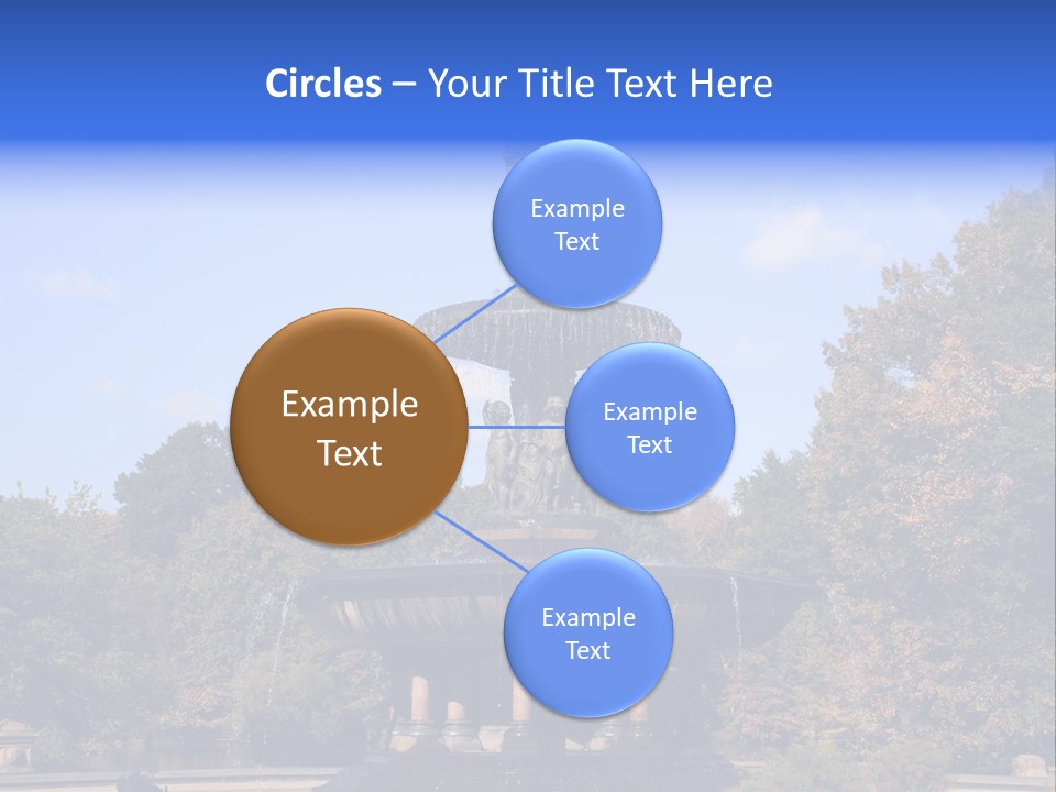 A Fountain With An Angel Statue On Top Of It PowerPoint Template